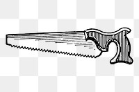 Handsaw png sticker, tool vintage illustration on transparent background. Free public domain CC0 image.