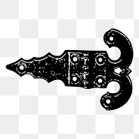 Vintage door hinge png sticker, object illustration on transparent background. Free public domain CC0 image.