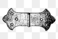 Vintage door hinge png sticker, object illustration on transparent background. Free public domain CC0 image.