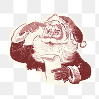 Santa Claus png sticker, Christmas vintage illustration on transparent background. Free public domain CC0 image.