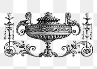 Epergne centerpiece png sticker, vintage decoration illustration on transparent background. Free public domain CC0 image.