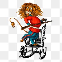 Lion png royal guard sticker, animal cartoon illustration on transparent background. Free public domain CC0 image.