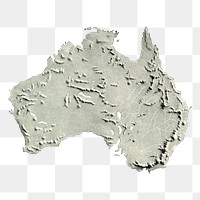 Australia map png sticker, geography illustration, transparent background. Free public domain CC0 image.