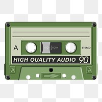 Cassette tape png sticker, music illustration, transparent background. Free public domain CC0 image.