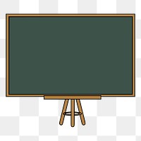 Chalkboard png sticker, school equipment illustration on transparent background. Free public domain CC0 image.