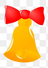 Ribbon bell png sticker, Christmas illustration on transparent background. Free public domain CC0 image.