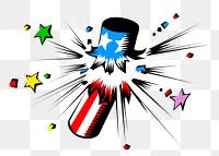 Png 4th of July firecracker sticker, celebration illustration on transparent background. Free public domain CC0 image.