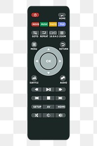 TV remote png sticker, object illustration on transparent background. Free public domain CC0 image.