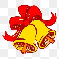 Christmas bells png sticker, object illustration on transparent background. Free public domain CC0 image.