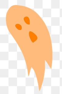 Orange ghost png sticker, Halloween celebration illustration on transparent background. Free public domain CC0 image.