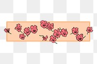 Pink flower png divider sticker, decorative illustration on transparent background. Free public domain CC0 image.