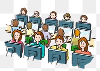 Office workers png sticker, job illustration on transparent background. Free public domain CC0 image.