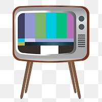 Vintage television png sticker, utility illustration on transparent background. Free public domain CC0 image.