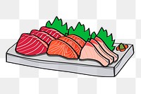 Japanese sashimi png sticker, Asian food illustration on transparent background. Free public domain CC0 image.