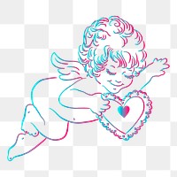 Love cupid png sticker, Valentine's celebration illustration on transparent background. Free public domain CC0 image.