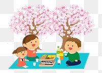 Picnic family png sticker, Spring illustration on transparent background. Free public domain CC0 image.