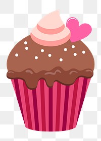 Chocolate cupcake png sticker, cute dessert illustration on transparent background. Free public domain CC0 image.