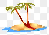 Glitch island png sticker, retro game illustration on transparent background. Free public domain CC0 image.