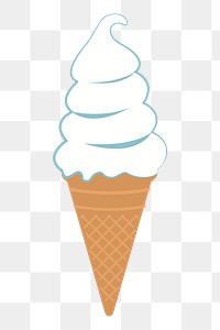 Soft serve png sticker, dessert illustration on transparent background. Free public domain CC0 image.