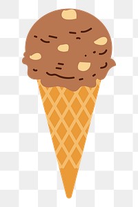 Rocky road ice-cream png sticker, dessert illustration on transparent background. Free public domain CC0 image.