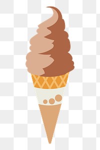 Chocolate png soft serve sticker, dessert illustration on transparent background. Free public domain CC0 image.