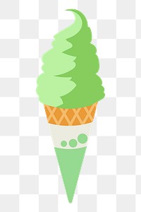 Lime png soft serve sticker, dessert illustration on transparent background. Free public domain CC0 image.