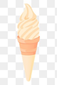 Vanilla png soft serve ice-cream sticker, dessert illustration on transparent background. Free public domain CC0 image.