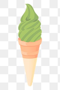 Png green tea ice-cream sticker, dessert illustration on transparent background. Free public domain CC0 image.