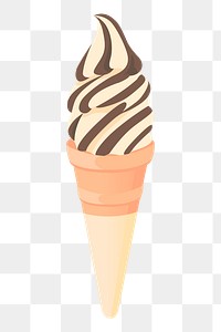 Png chocolate two tone ice-cream sticker, dessert illustration on transparent background. Free public domain CC0 image.