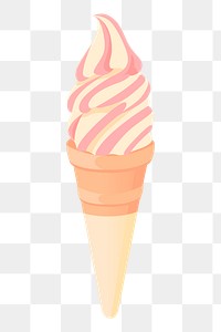 Png strawberry two tone ice-cream sticker, dessert illustration on transparent background. Free public domain CC0 image.