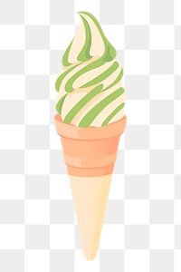 Png matcha two tone ice-cream sticker, dessert illustration on transparent background. Free public domain CC0 image.