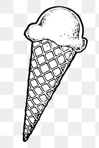 Ice-cream cone png sticker, dessert illustration on transparent background. Free public domain CC0 image.