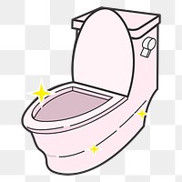 Toilet png sticker, sanitary ware illustration on transparent background. Free public domain CC0 image.