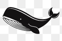 Cartoon whale png sticker, sea life illustration on transparent background. Free public domain CC0 image.