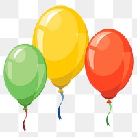Birthday balloons png sticker, party decoration illustration on transparent background. Free public domain CC0 image.