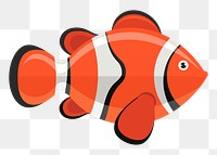 Clownfish png sticker, sea life illustration on transparent background. Free public domain CC0 image.