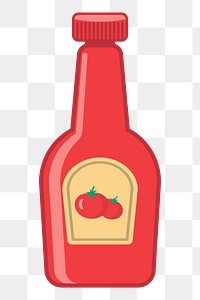 Ketchup bottle png sticker, sauce illustration on transparent background. Free public domain CC0 image.