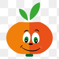 Cartoon orange png sticker, fruit illustration on transparent background. Free public domain CC0 image.