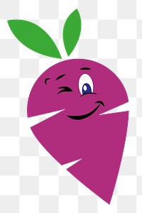 Purple carrot png sticker, vegetable cartoon illustration on transparent background. Free public domain CC0 image.