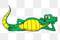 Cartoon crocodile png sticker, animal illustration on transparent background. Free public domain CC0 image.