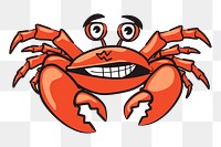 Cartoon crab png sticker, sea life illustration on transparent background. Free public domain CC0 image.