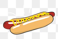 Hotdog png sticker, fast food illustration on transparent background. Free public domain CC0 image.