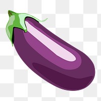 Eggplant png sticker, vegetable illustration on transparent background. Free public domain CC0 image.