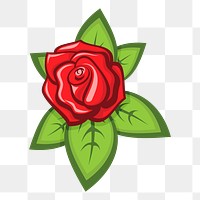 Rose flower png sticker, Valentine's illustration on transparent background. Free public domain CC0 image.