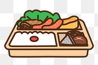Japanese bento png sticker, Asian food illustration on transparent background. Free public domain CC0 image.