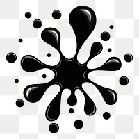 Black splash png sticker, texture illustration on transparent background. Free public domain CC0 image.