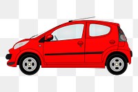 Red car png sticker, vehicle illustration on transparent background. Free public domain CC0 image.