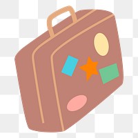 Vintage luggage png sticker, travel illustration on transparent background. Free public domain CC0 image.