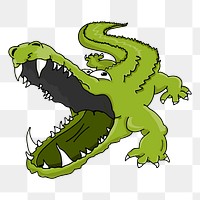 Crocodile png sticker, animal illustration on transparent background. Free public domain CC0 image.