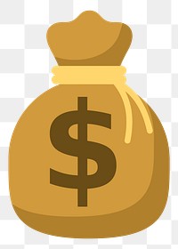 Money bag png sticker, dollar currency illustration on transparent background. Free public domain CC0 image.